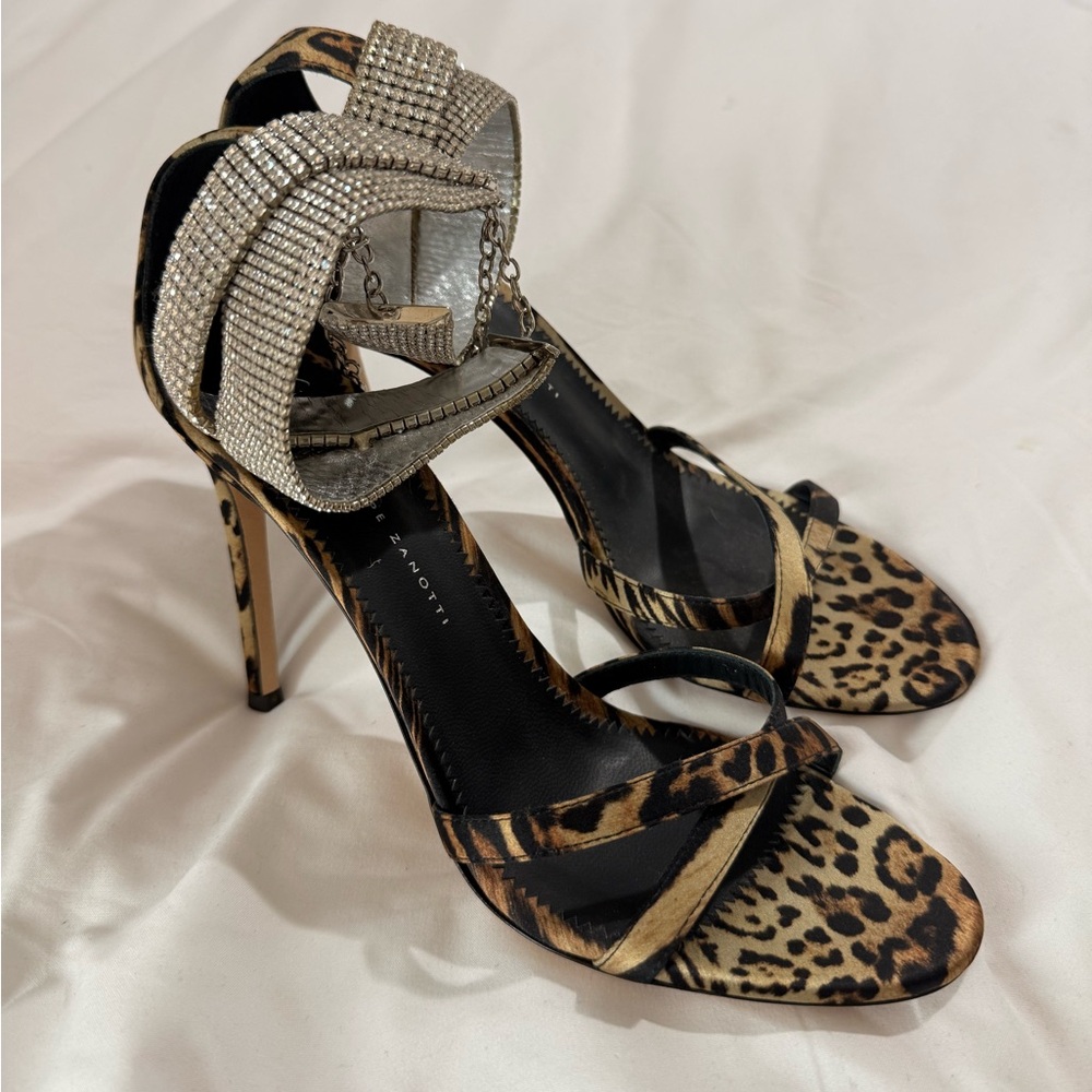 Giuseppe Zanotti Brown and Silver Heels with Stiletto Design NWOT - Picture 1 of 5